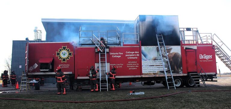 Essex Fire participates in live fire training with Ontario Fire Marshal mobile unit